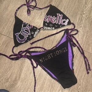Cinderella Night Songs Black and Purple Bikini Set